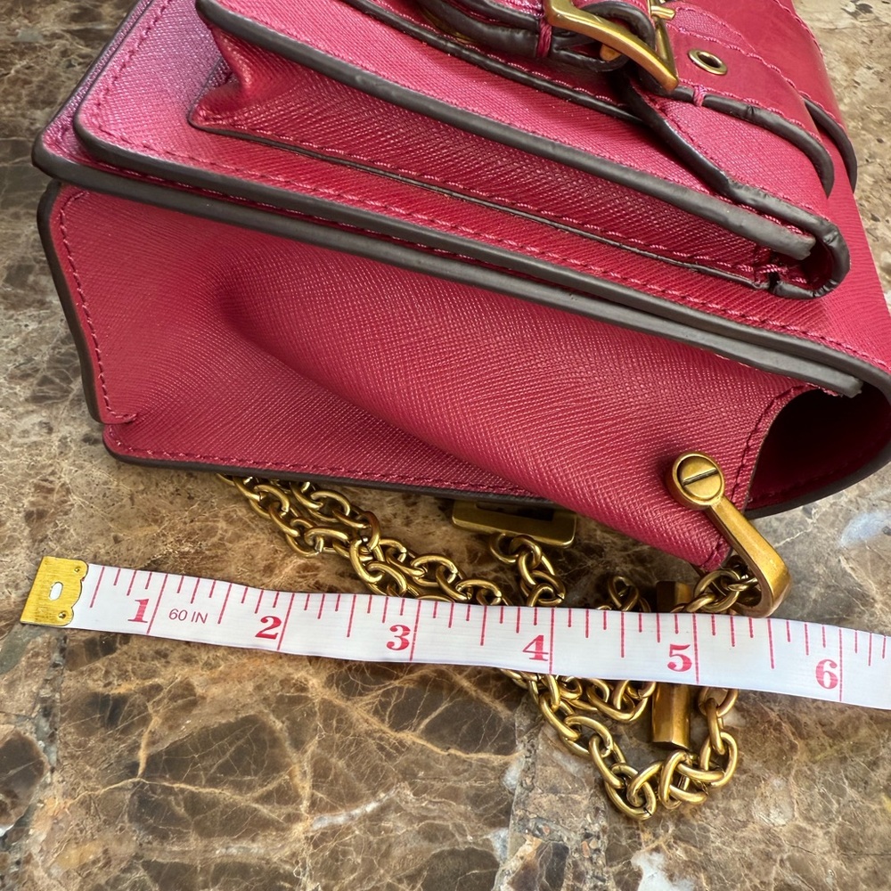 Michael Kors Berry Glazed Leather Hayden Medium Messenger Bag - Picture 11 of 13